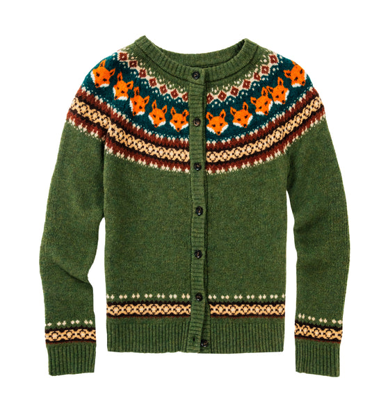 KJP Women's Maple Fox Fair Isle Cardigan Sweater – Kiel James Patrick