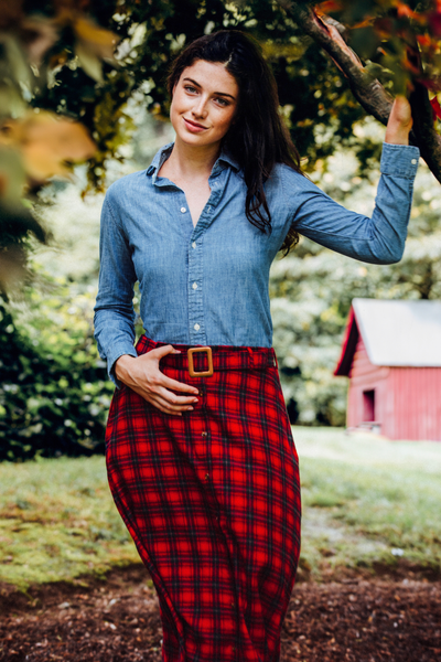 Selected retractable Flannel Skirts