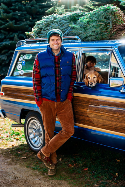 KJP Cozy Cabin Flannel Lined Insulated Puffer Vest in Blue – Kiel