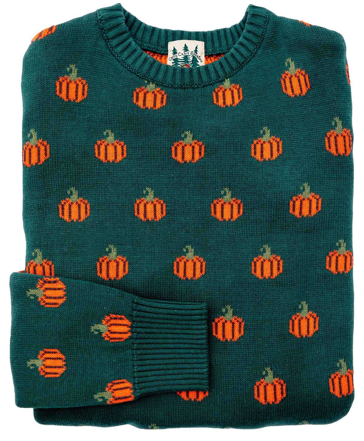 Country Pumpkin Sweater in Green - Women's