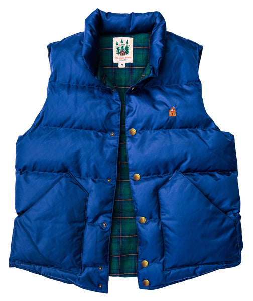 KJP Cozy Cabin Flannel Lined Insulated Puffer Vest in Blue – Kiel