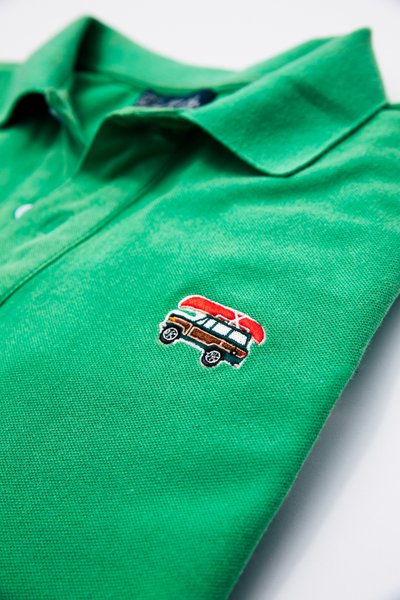 Jeep® x KJP Men's Classic Wagoneer Pique Polo Shirt in Green