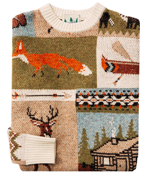 KJP Into the Woods Patchword Crewneck Fall Sweater – Kiel James