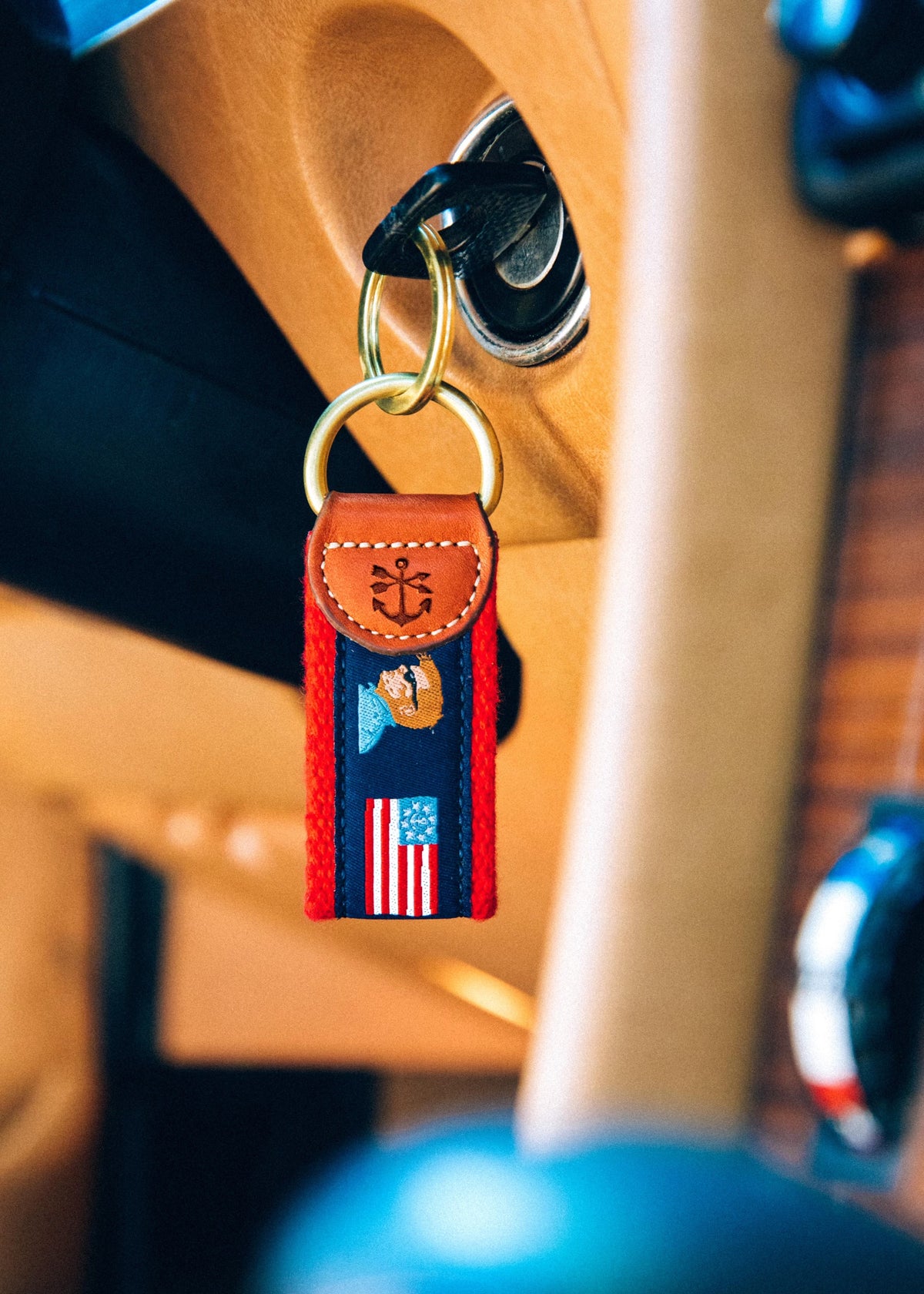 King of New England Ribbon Key Fob
