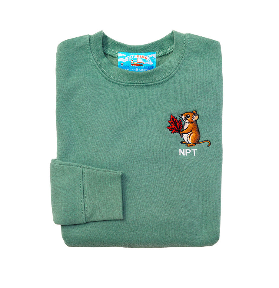 Autumn Field Mouse Kids Embroidered Monogram Sweatshirt
