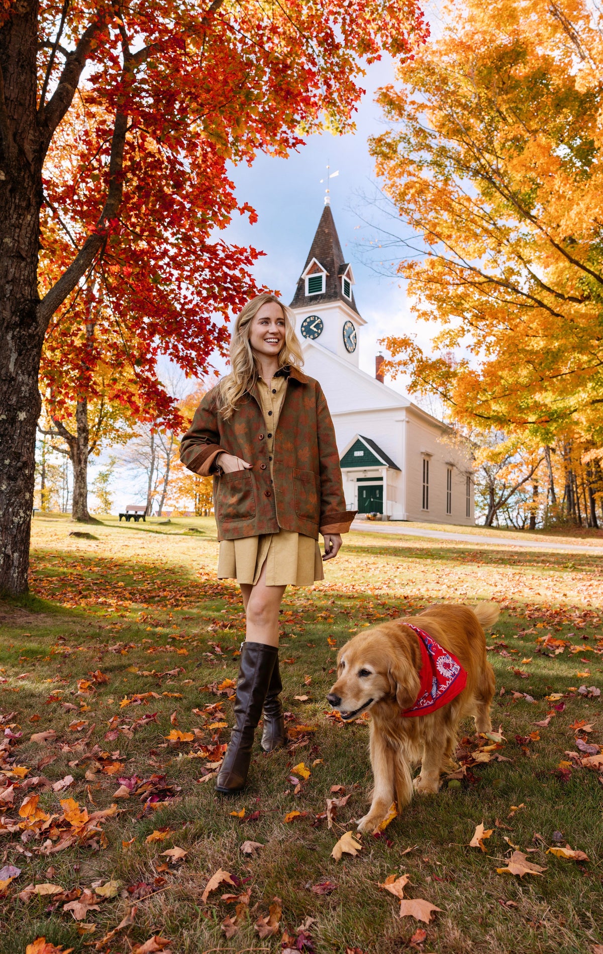 Autumn Leaves Canvas Barn Coat