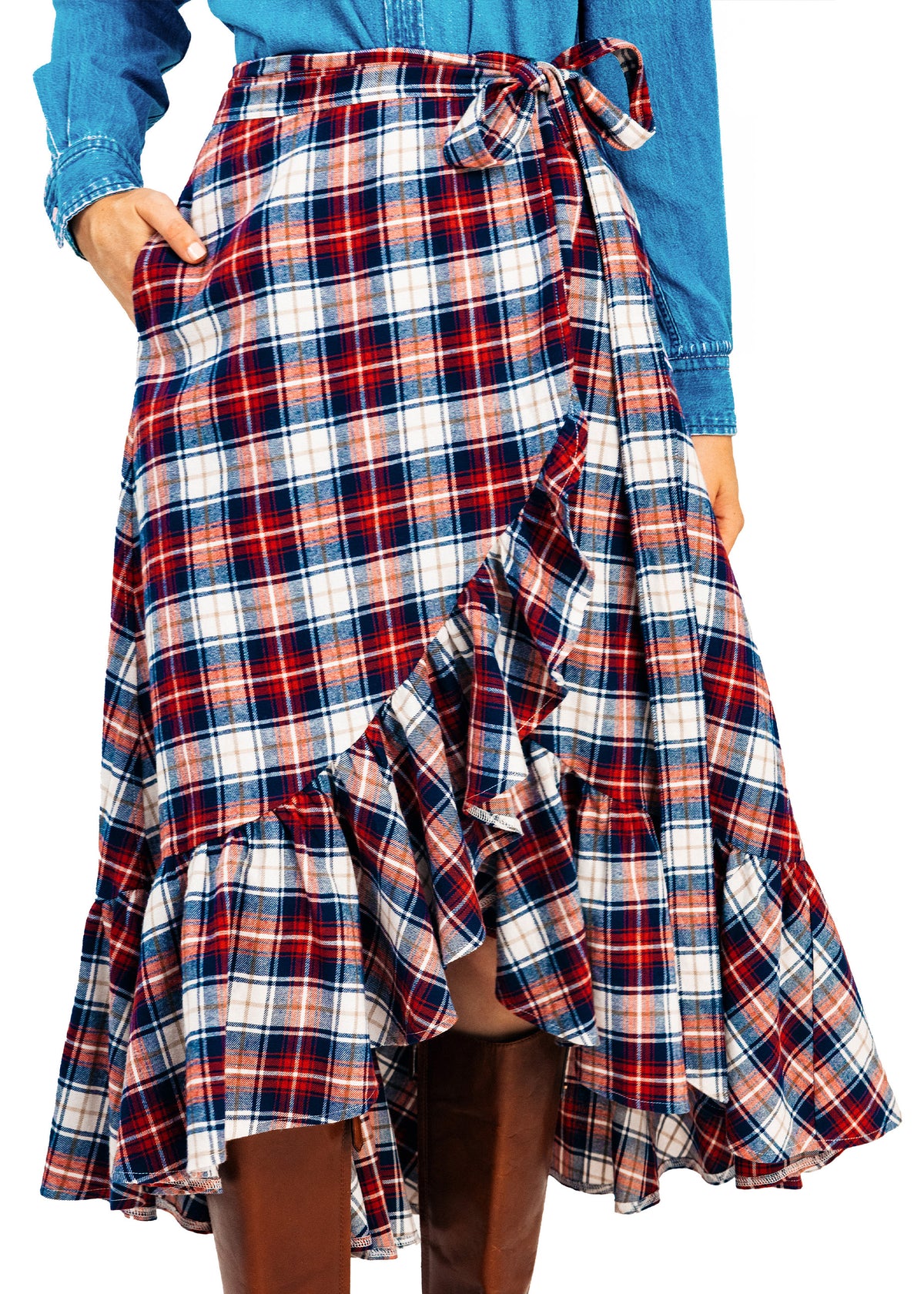 Carlisle Meadow Flannel Ruffle Skirt