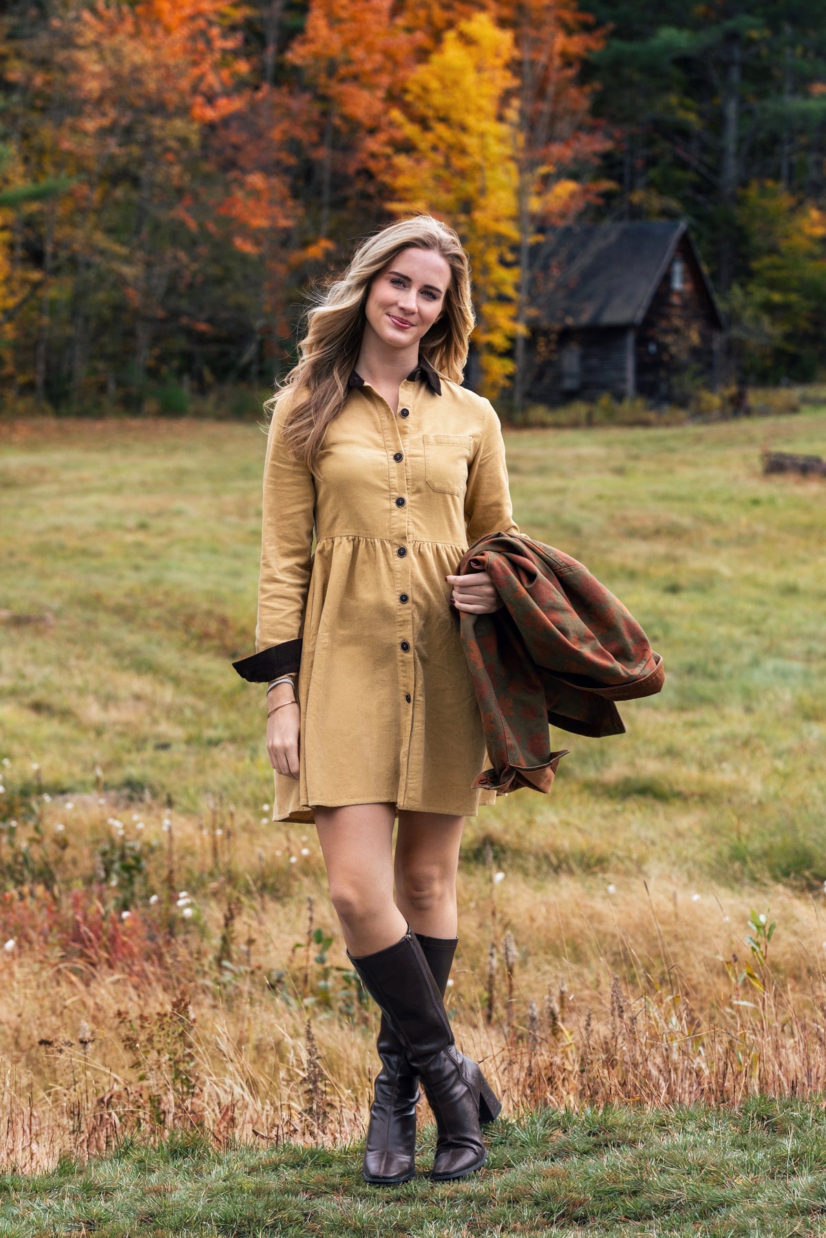 Corduroy Shirtdress in Sand