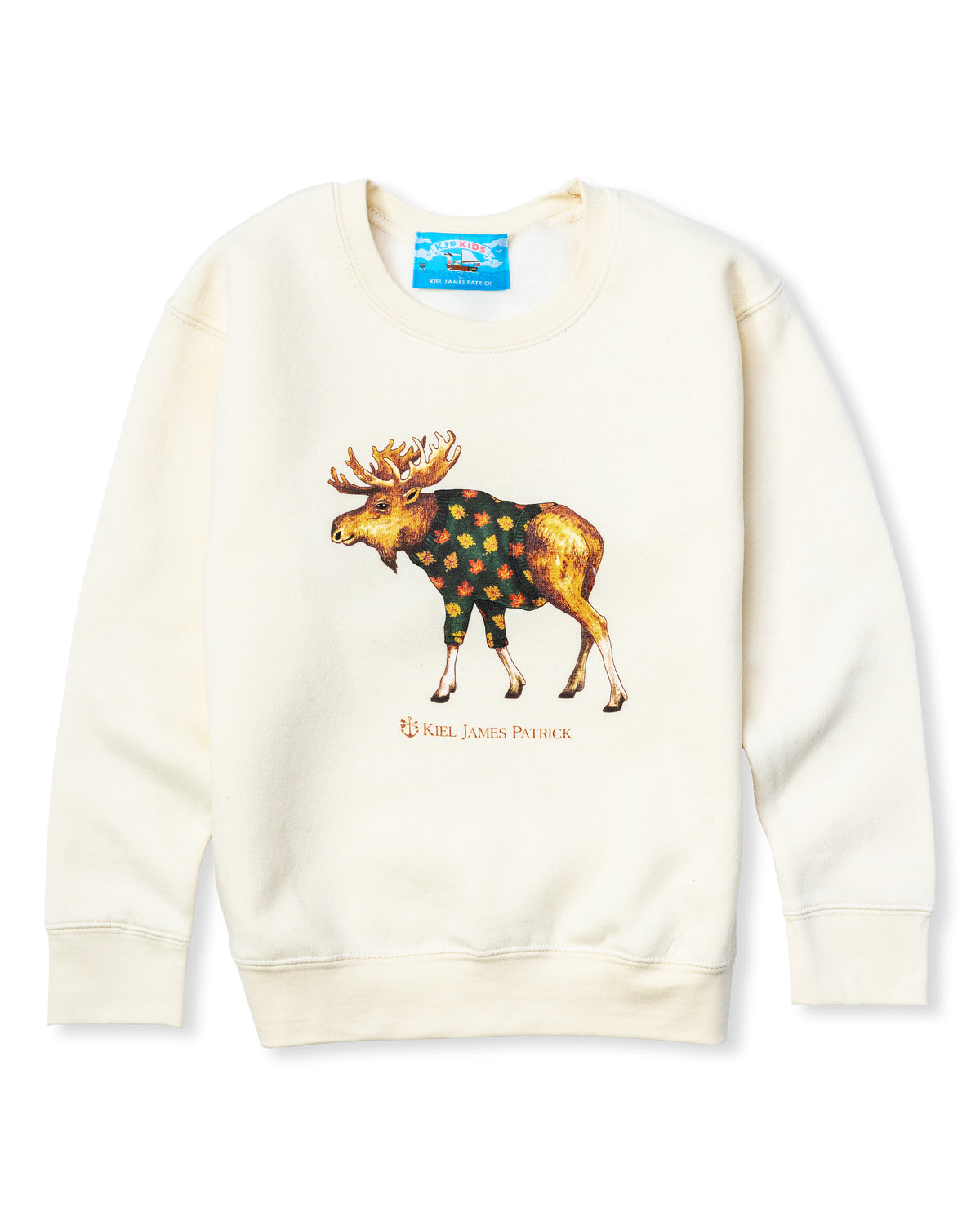 Cozy Leaf Moose Kids Sweatshirt