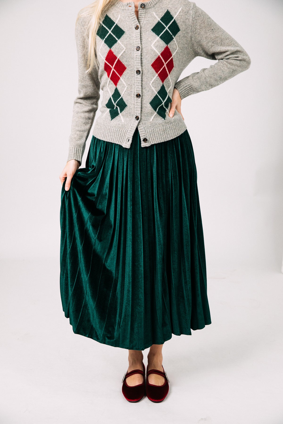 Evergreen Velvet Skirt