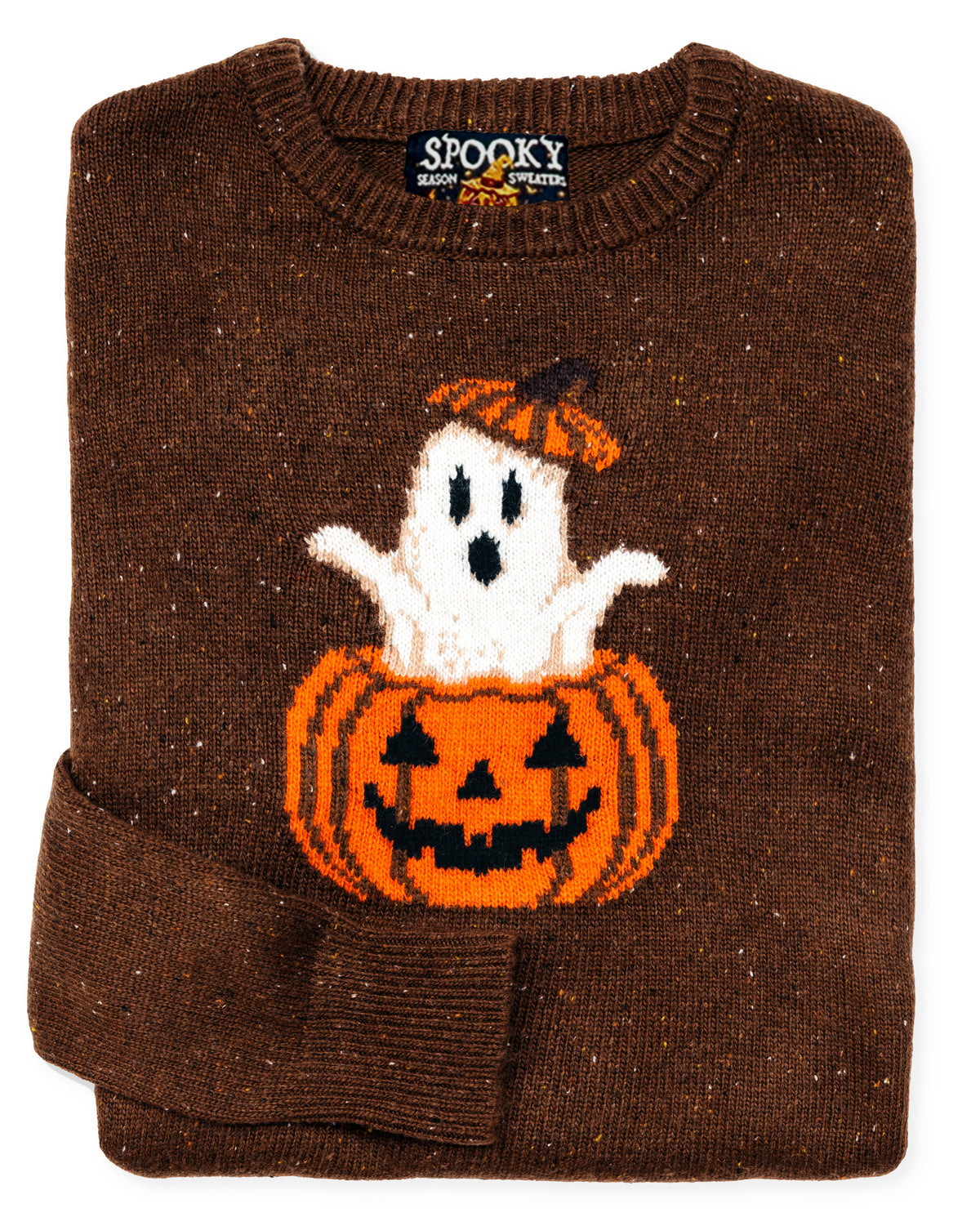 Ghostly Pumpkin Donegal Sweater