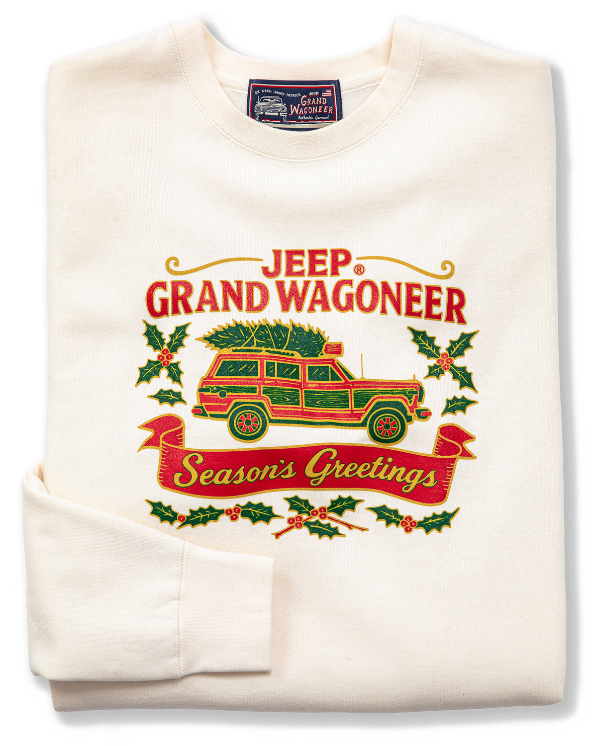 Jeep® x KJP Grand Wagoneer Season's Greetings Sweatshirt in Cream