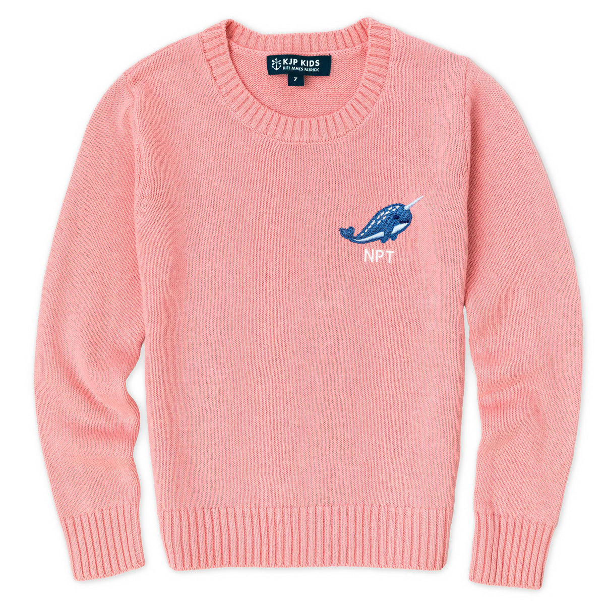 Narwhal Embroidered Monogram Kids Sweater