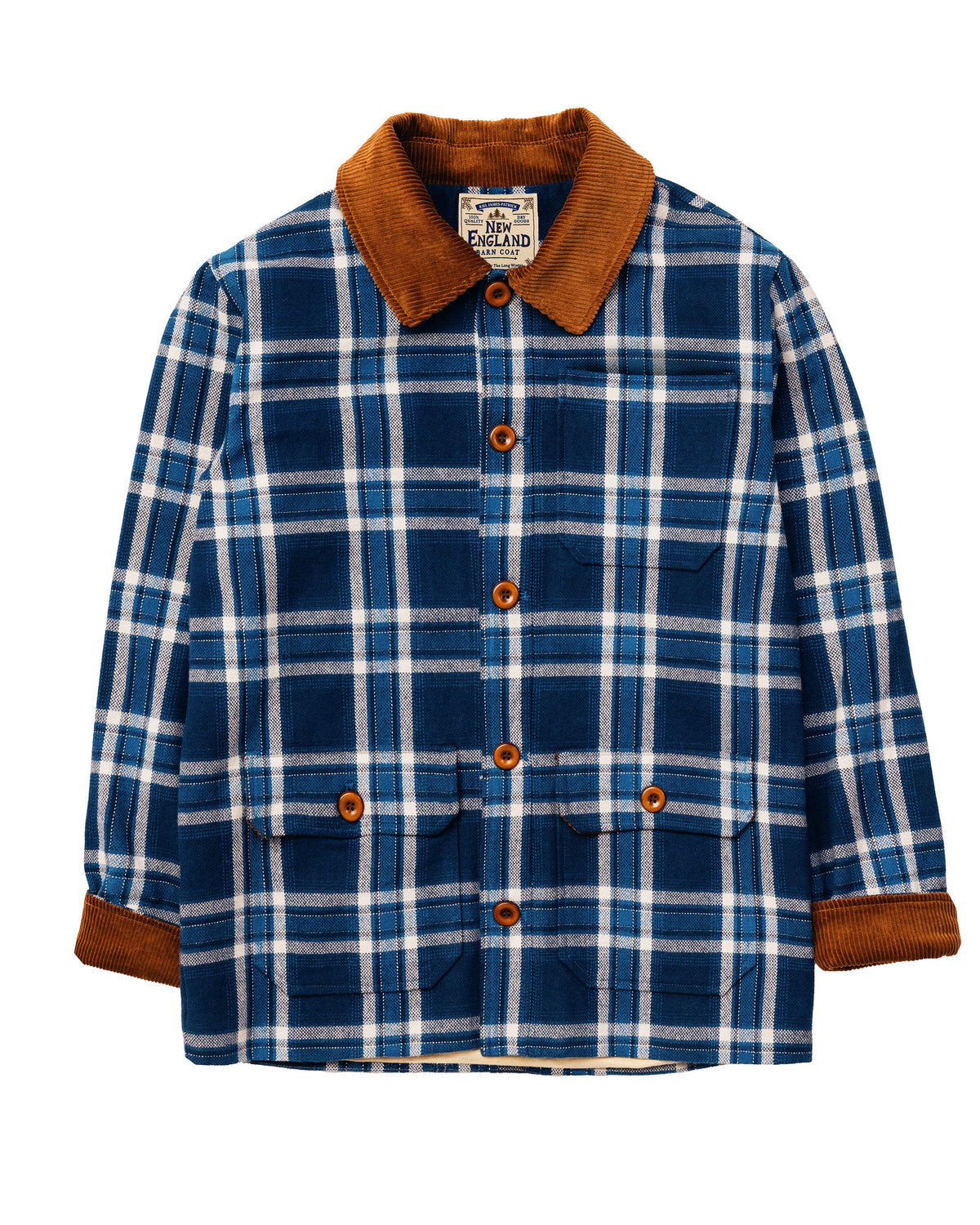 New England Barn Coat in Blue Plaid