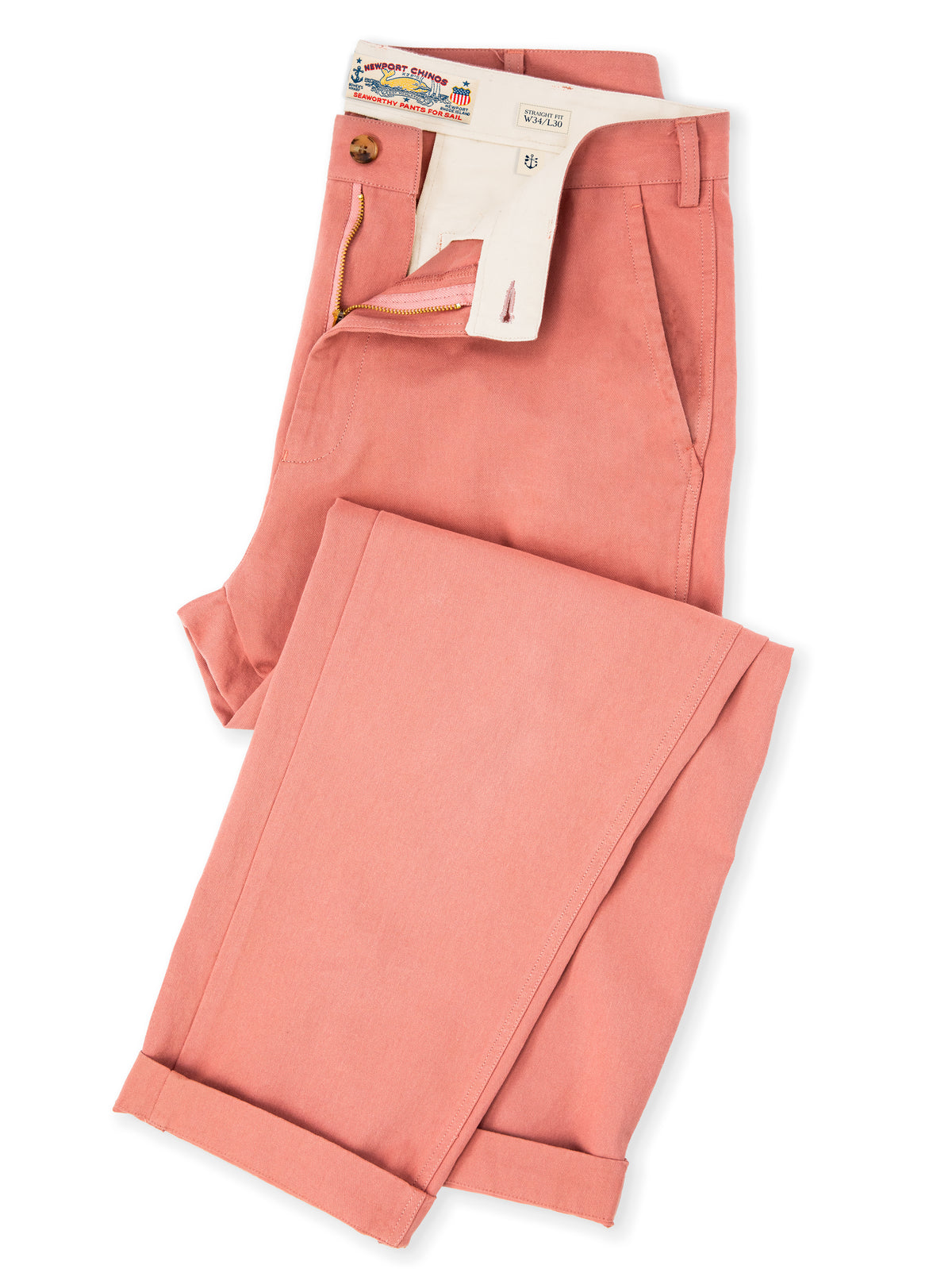 Newport Chino Pants in Faded Red