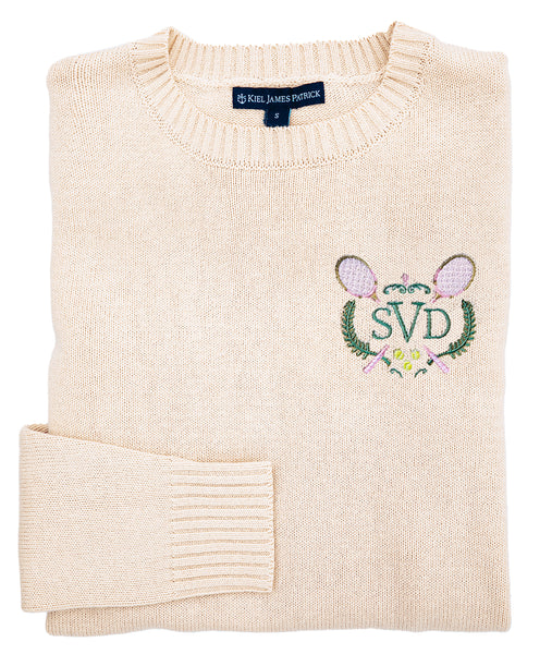 トップス Logo Embroidery Drawstring Pullover KJP Women's Newport Tennis Club Embroidered Monogram Sweater