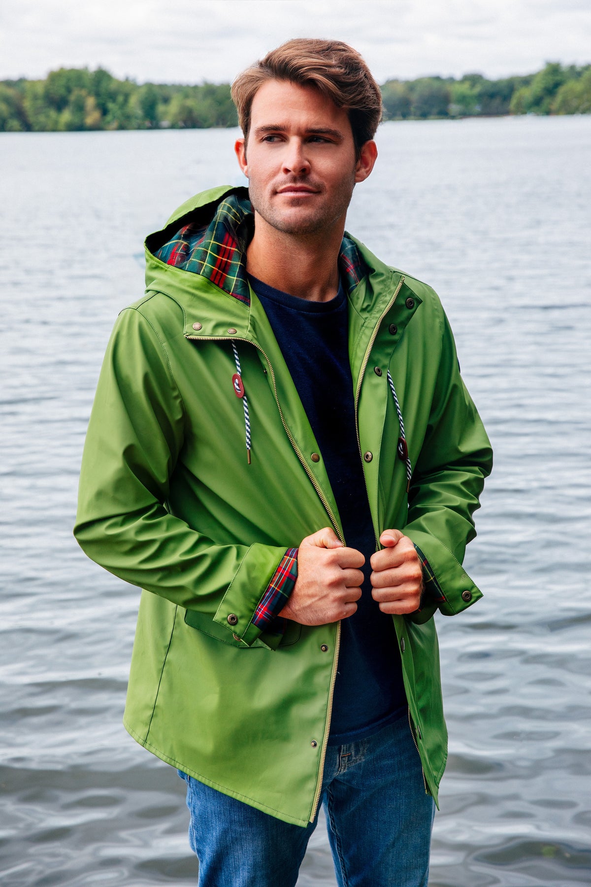 Old Salt Raincoat in Green - Men's