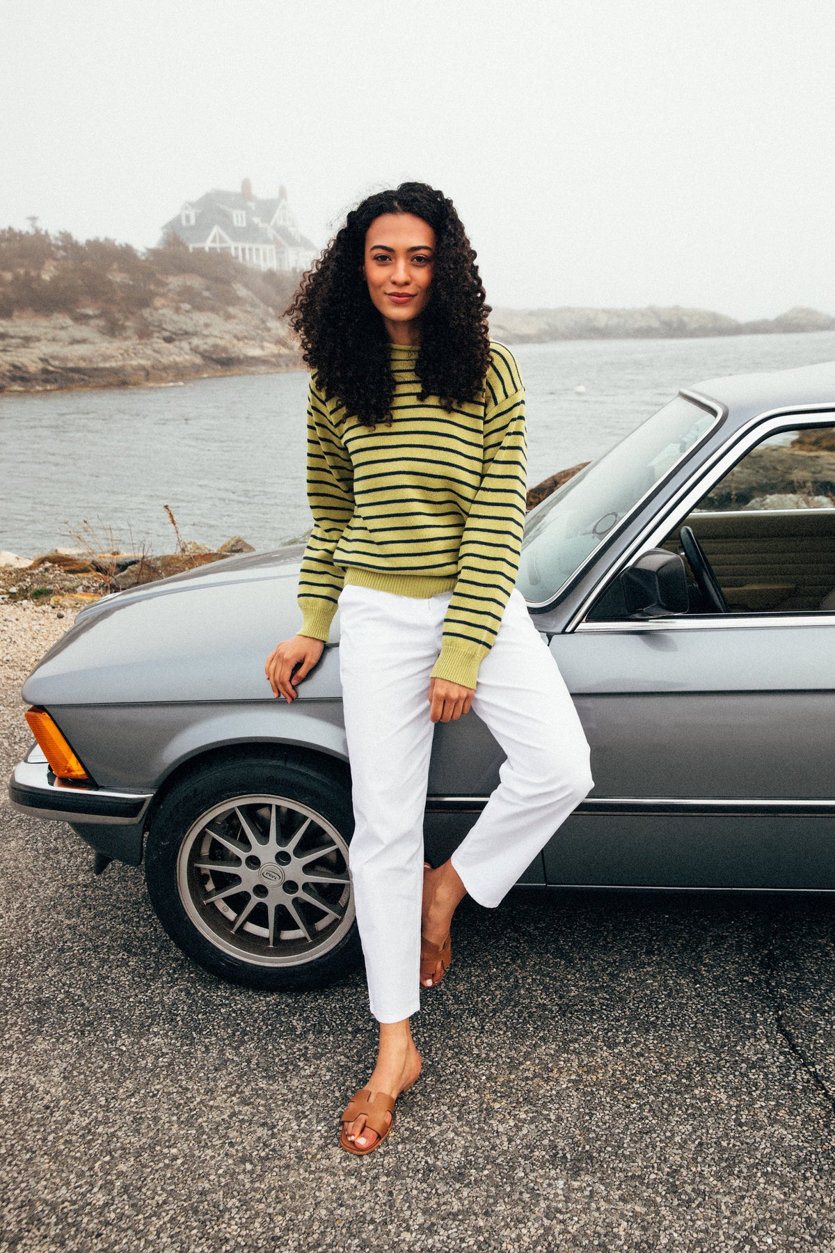 Sage Harbor Stripe Rollneck Sweater