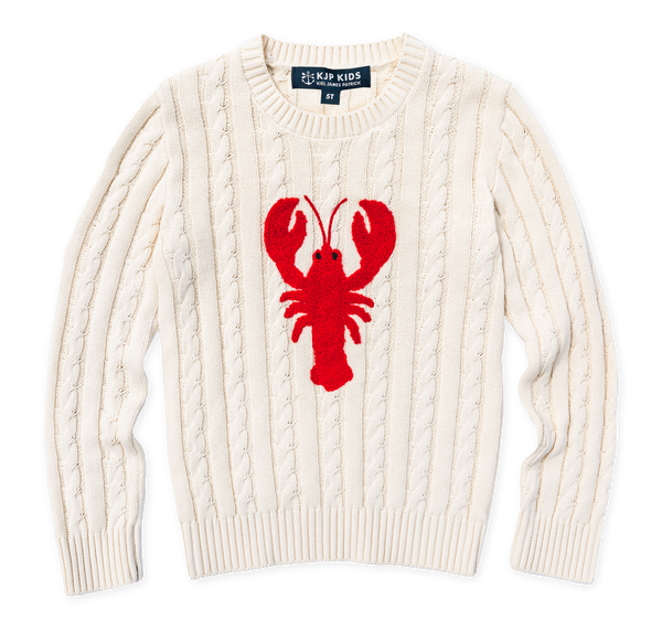 Lobster Cable Knit Kids Sweater
