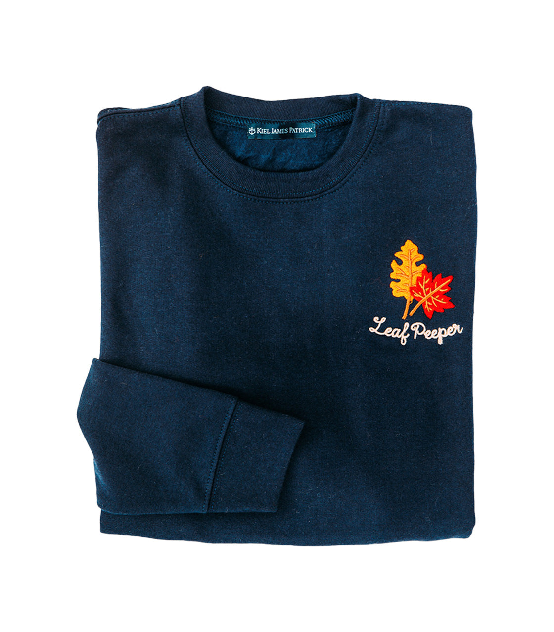 Leaf Peeper Kids Embroidered Sweatshirt in Navy