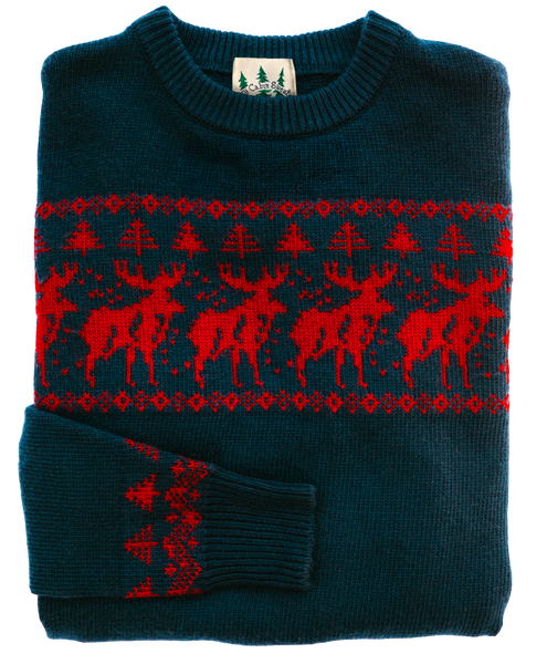 KJP McCallister Fair Isle Crewneck Holiday Sweater in Navy Blue