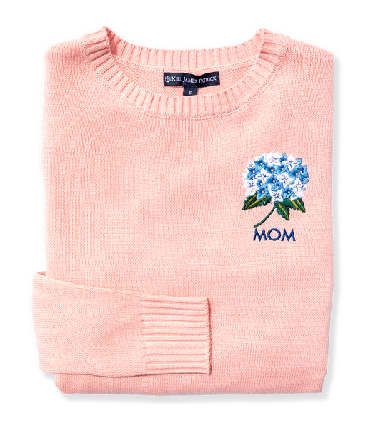 KJP Women's Hydrangea Embroidered Monogram Sweater in Blue – Kiel KJP Women's Hydrangea Embroidered Monogram Sweater in Blue – Kiel