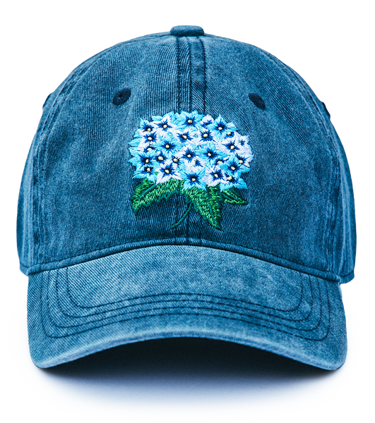 ULTERIOR for BLOOM&BRANCH CAP 別注 KJP Hydrangea Bloom Embroidered Twill Ball Cap in Navy Blue – Kiel