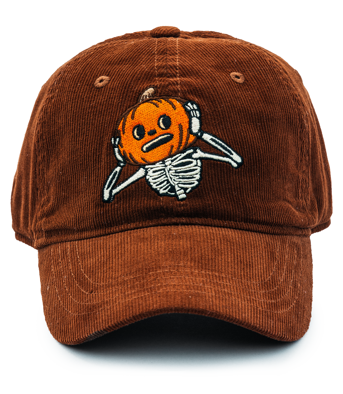 KJP Oh My Gourd Embroidered Corduroy Ball Cap in Brown