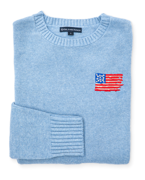 KJP Men's Old Glory Flag Embroidered Crewneck Sweater – Kiel James