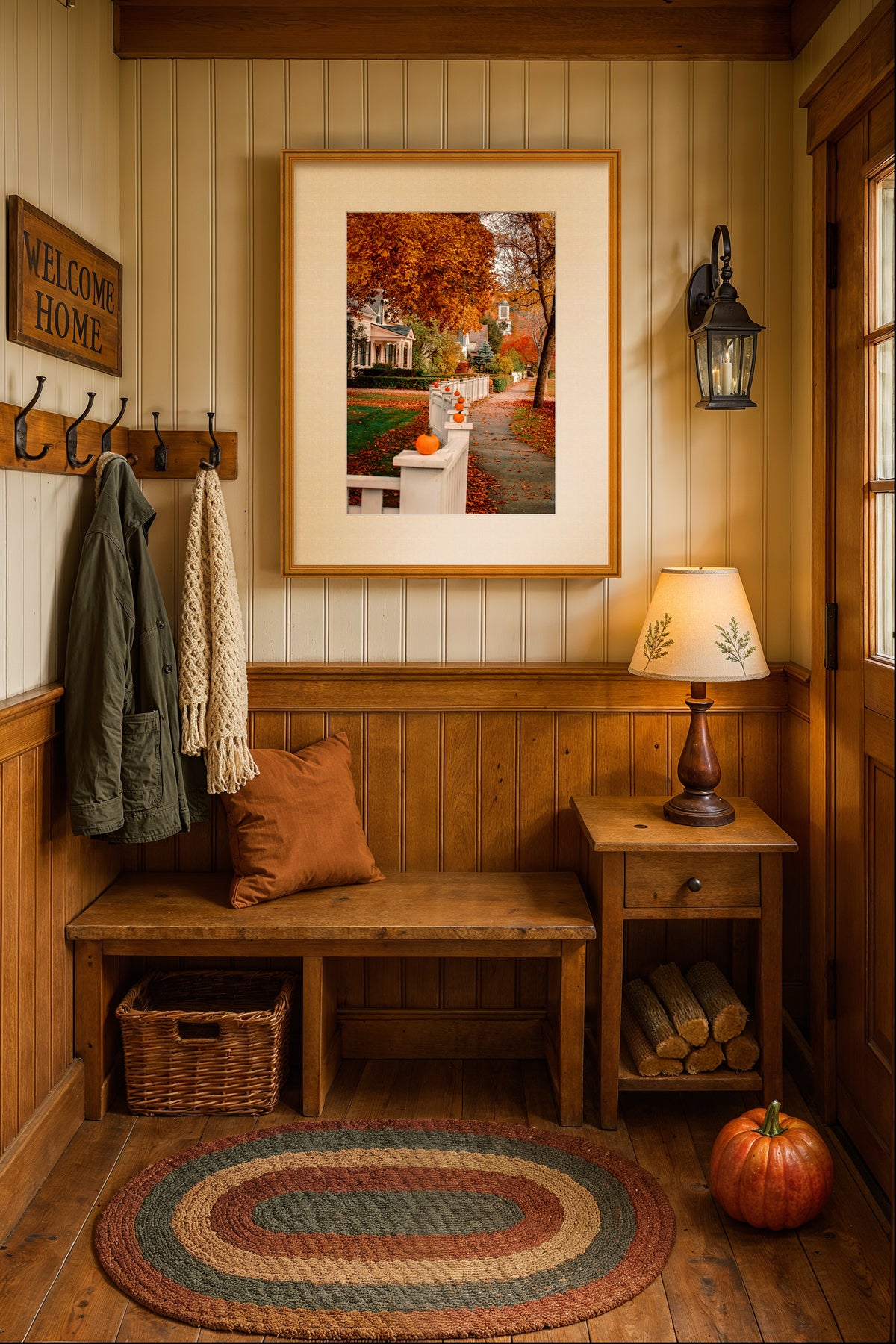 Woodstock Harvest Stroll Framed Art Print