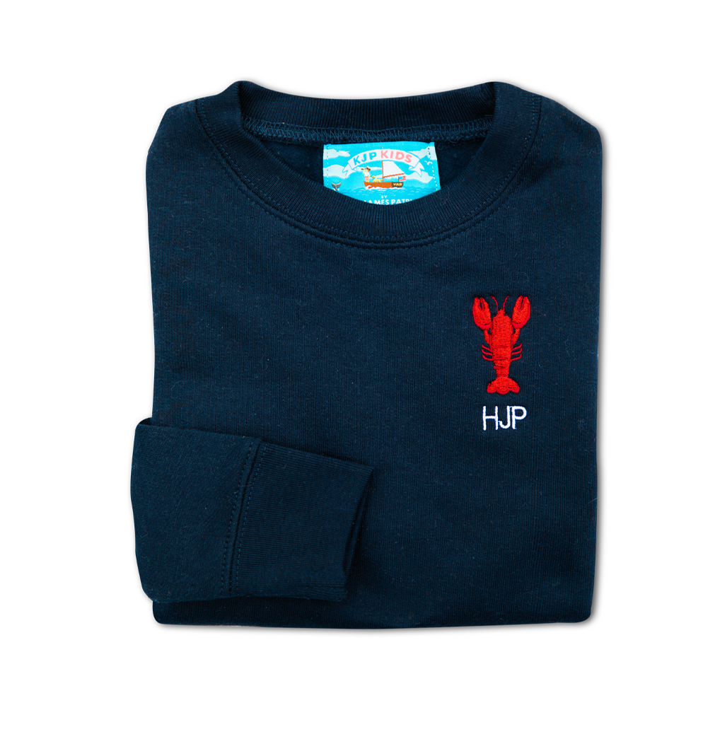 Seaclaw Merry Kids Embroidered Monogram Sweatshirt