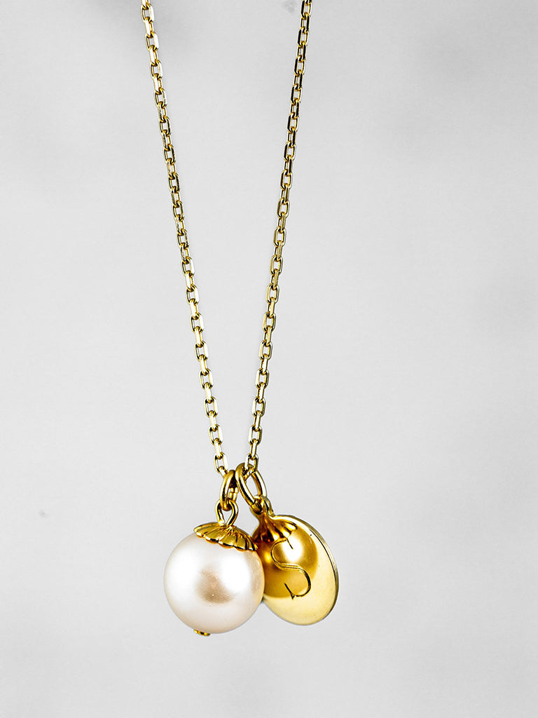 World's Your Oyster Engravable Gold Graduation Necklace