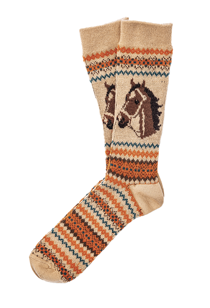 KJP Heritage Horse Fall Fair Isle Knit Socks
