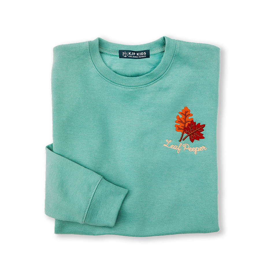 Green Leaf Peeper Kids Sweatshirt