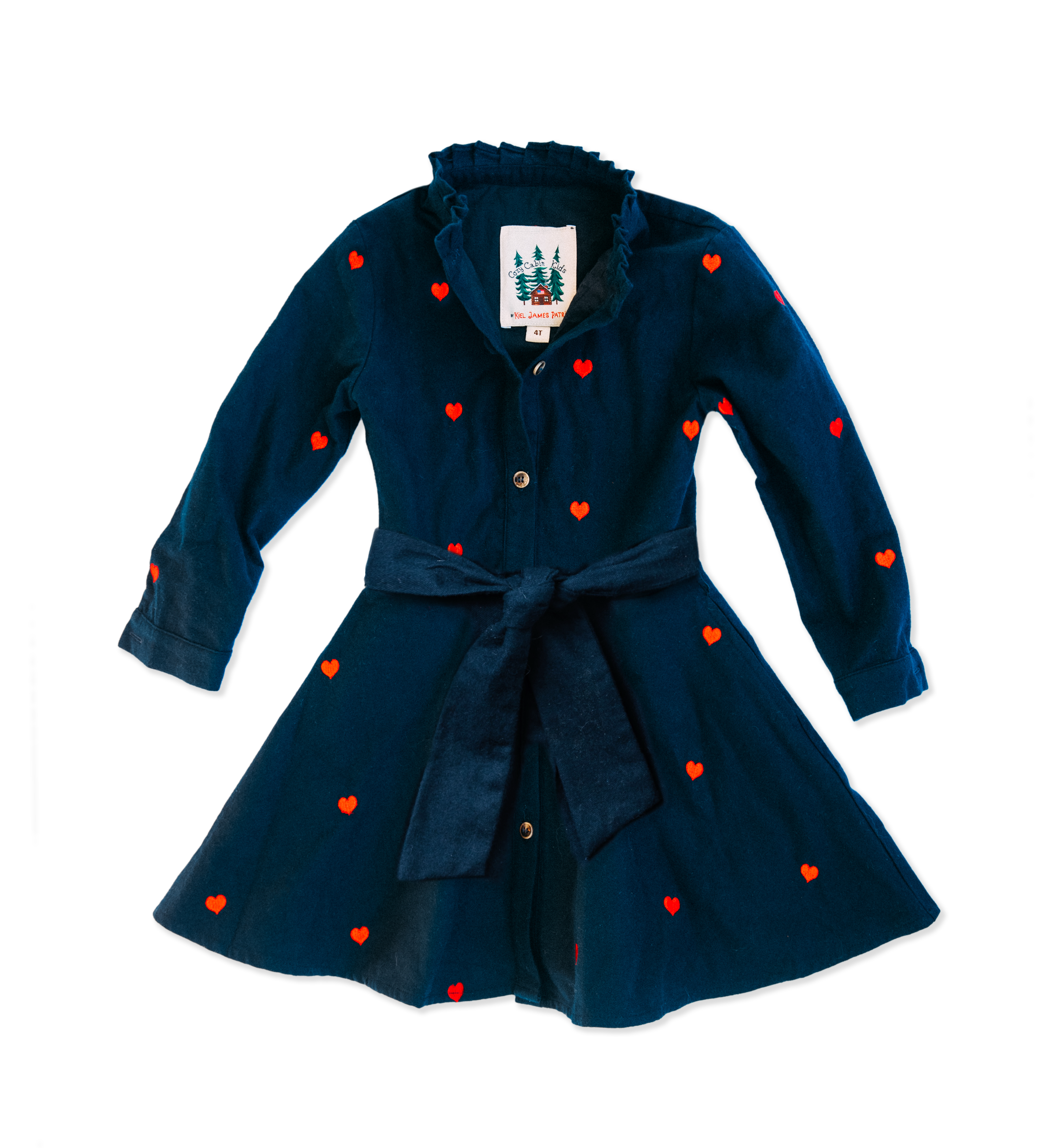 Cozy Cabin Heart Kid's Flannel Dress