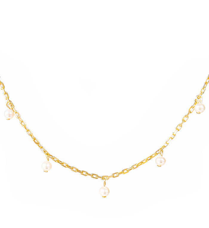Pearl Drop Layering Necklace