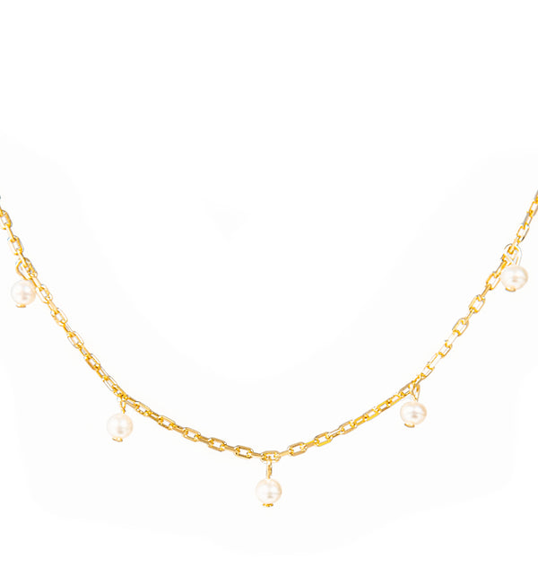 Pearl Drop Layering Necklace