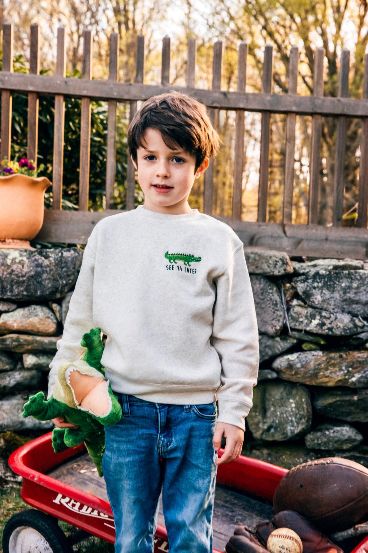See You Later Alligator Kids Embroidered Sweatshirt