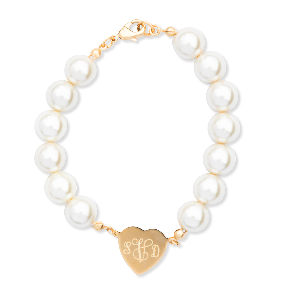 Sweetheart in Pearls Engravable Bracelet