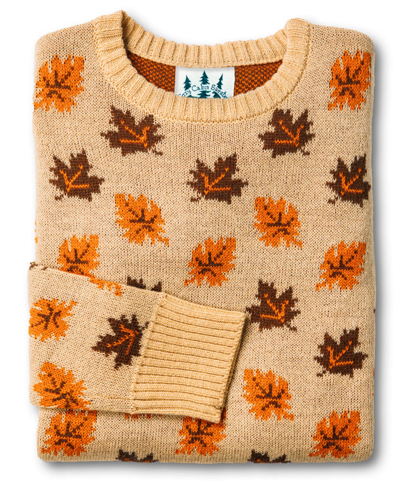 The Big Cozy Leaf Sweater - Tan