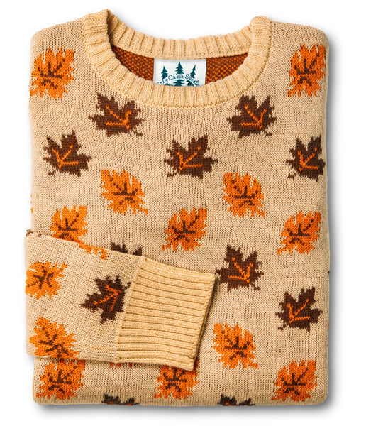 The Big Cozy Leaf Sweater - Tan