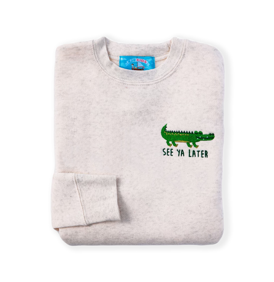 See You Later Alligator Kids Embroidered Sweatshirt