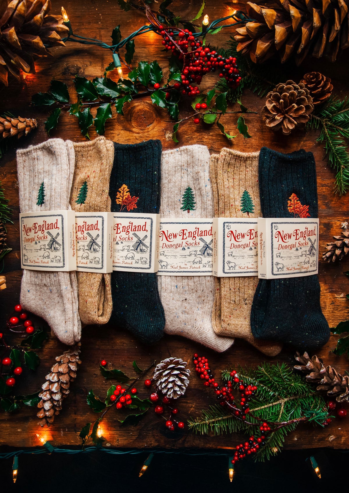 Winter Pine Donegal Socks