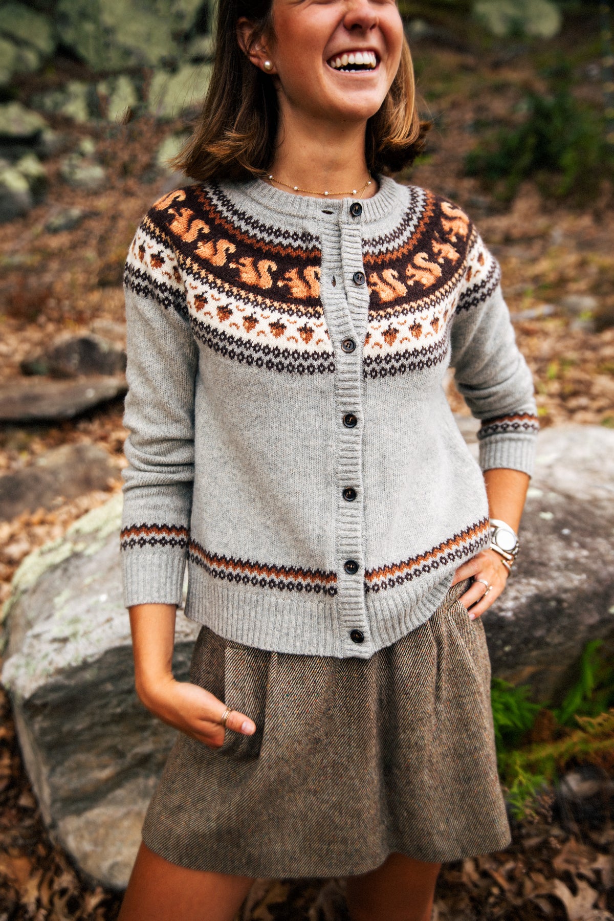 Acorn Hollow Squirrel Cardigan