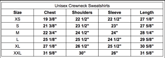 Size chart