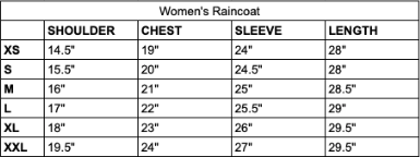 Size chart