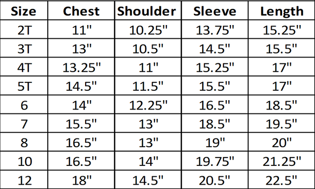 Size chart