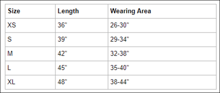 Size chart