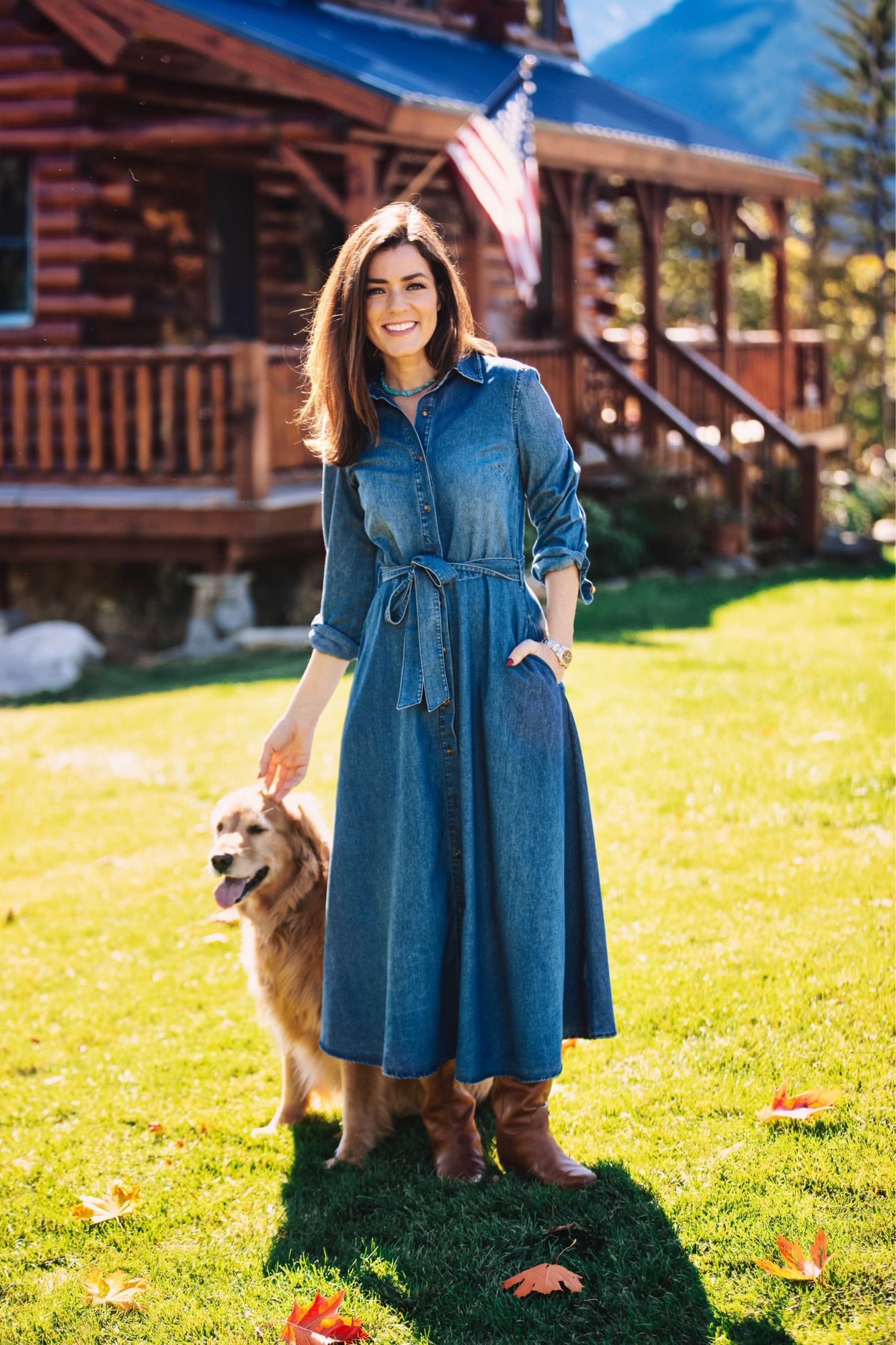 Emilia Denim Maxi Dress