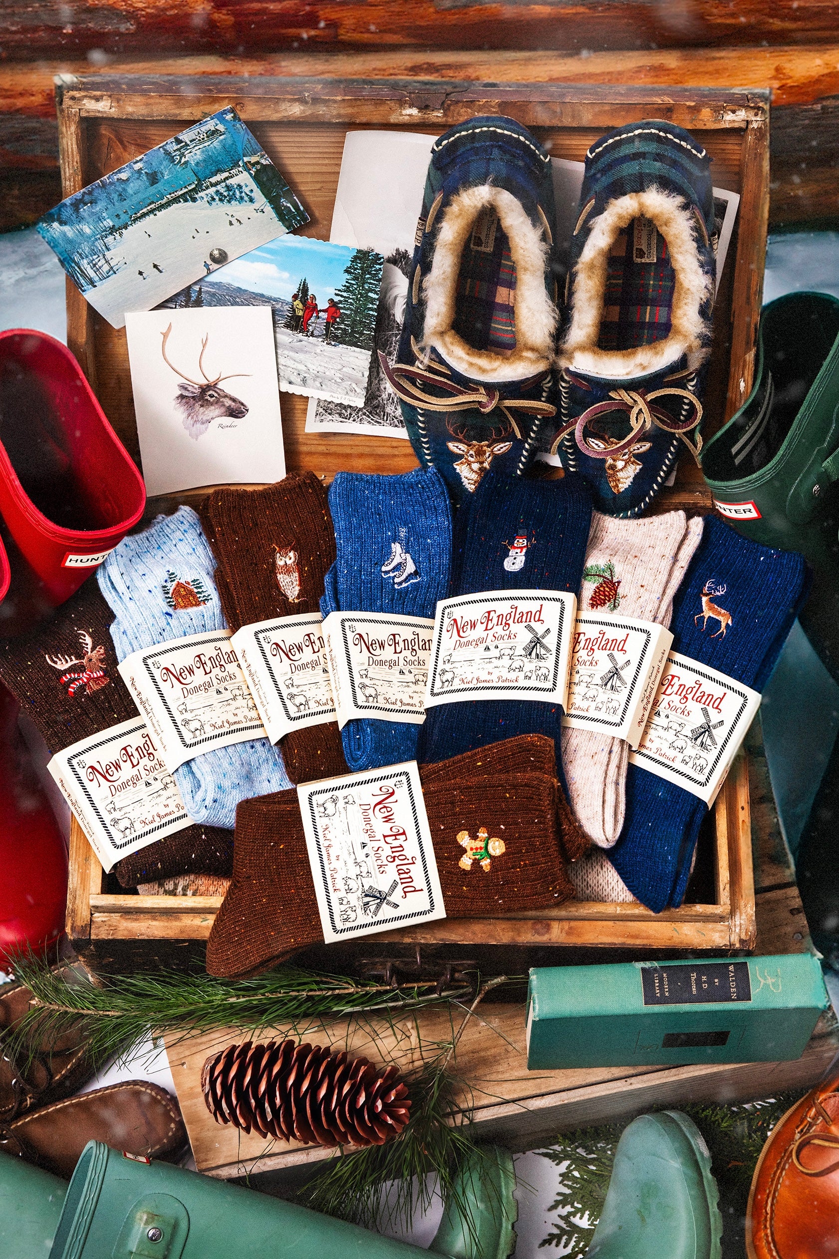 Holiday Moose Donegal Socks